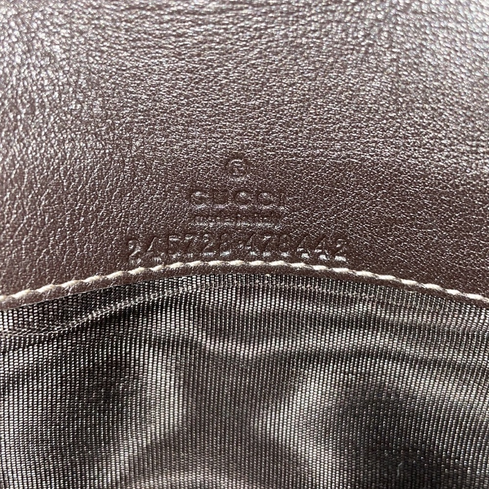 GUCCI HEART SIGNATURE JACQUARD GG BROWN LEATHER TRIM WALLET - Picture 5 of 12